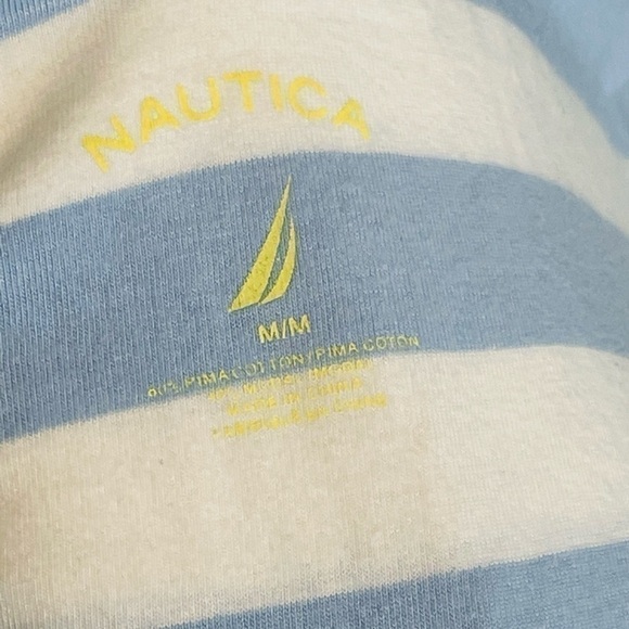 NAUTICA Maxi dress, Pima Cotton, Sz medium. Sleeveless blue and white striped. - Picture 6 of 7